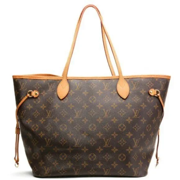 Authentic Louis Vuitton Neverfull MM Monogram Tote Shoulder Bag Brown Tan LV - Picture 5 of 13